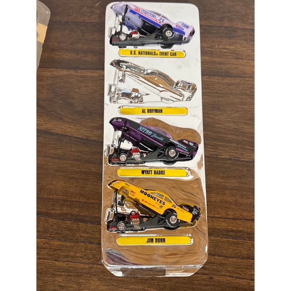 NHRA 1996 U.S. Nationals Funny Car 4-Pack Mooneyes Al Hoffman Wyatt Radke 1:64
